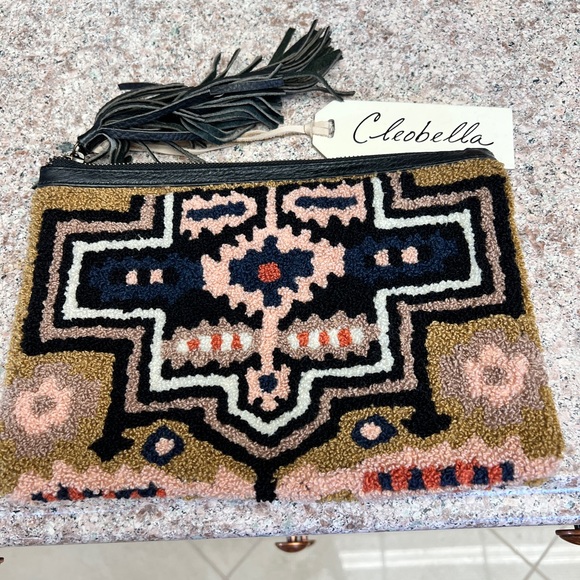 Cleobella Handbags - Cleobella suede and leather printed clutch